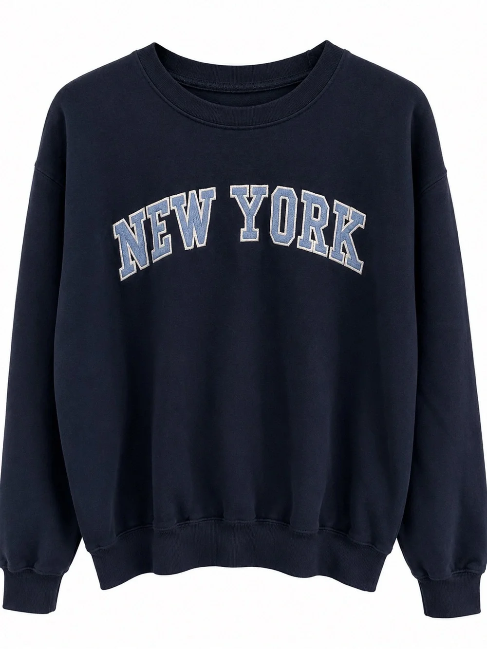 New York Navy Crewneck Sweatshirt Casual Pullover